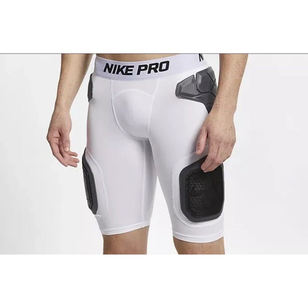 Nike Pro HyperStrong Men's Football Padded Shorts White/Black AQ2732-100 NEW LRG